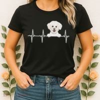 Funny Dog Heartbeat For Bichons Frise Lovers Women's T-Shirt thumb 2