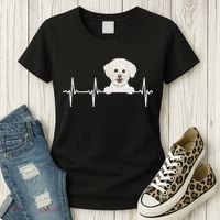 Funny Dog Heartbeat For Bichons Frise Lovers Women's T-Shirt thumb 3