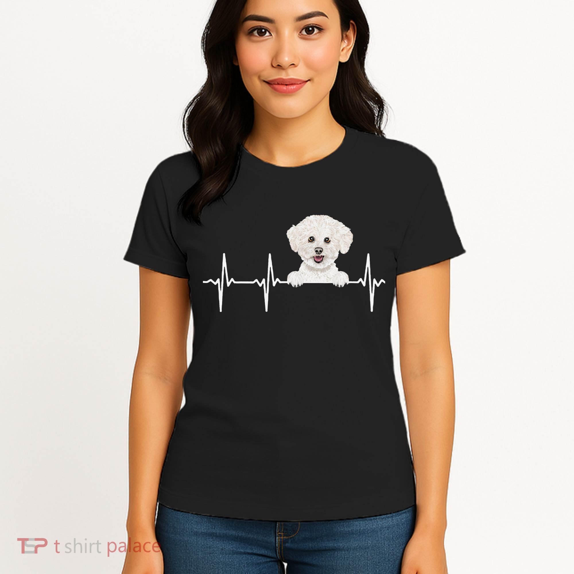 Funny Dog Heartbeat For Bichons Frise Lovers Women's T-Shirt