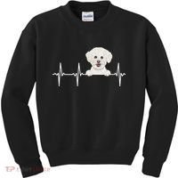 Funny Dog Heartbeat For Bichons Frise Lovers Kids Sweatshirt thumb 0