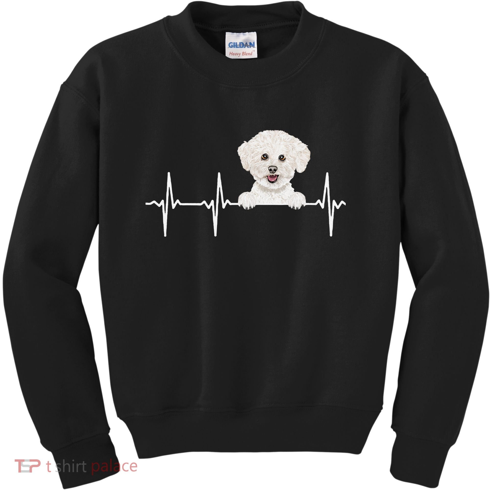 Funny Dog Heartbeat For Bichons Frise Lovers Kids Sweatshirt