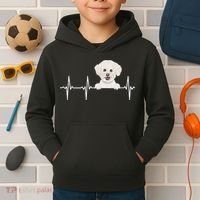 Funny Dog Heartbeat For Bichons Frise Lovers Kids Hoodie thumb 2
