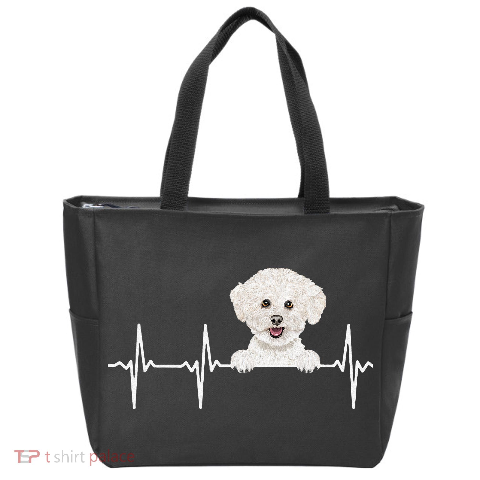 Funny Dog Heartbeat For Bichons Frise Lovers Tote Bag