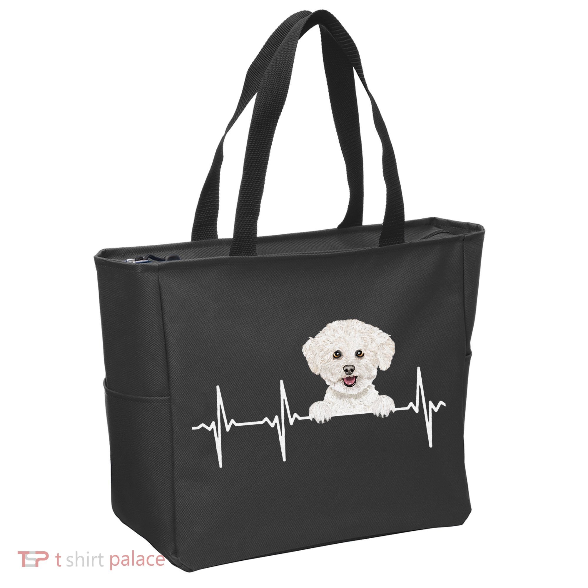 Funny Dog Heartbeat For Bichons Frise Lovers Tote Bag