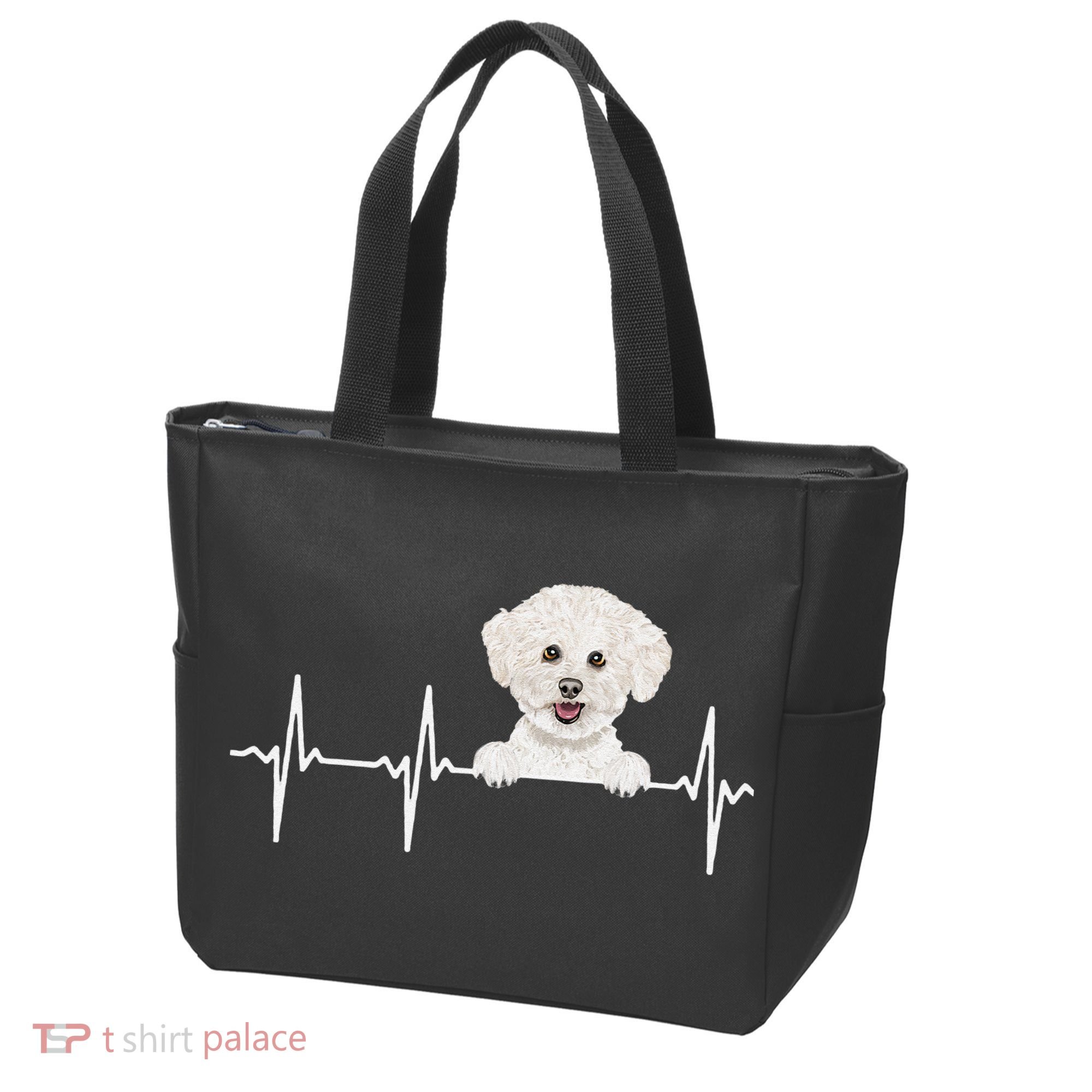 Funny Dog Heartbeat For Bichons Frise Lovers Tote Bag