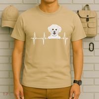 Funny Dog Heartbeat For Bichons Frise Lovers T-Shirt thumb 6
