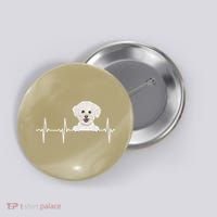 Funny Dog Heartbeat For Bichons Frise Lovers Button thumb 0