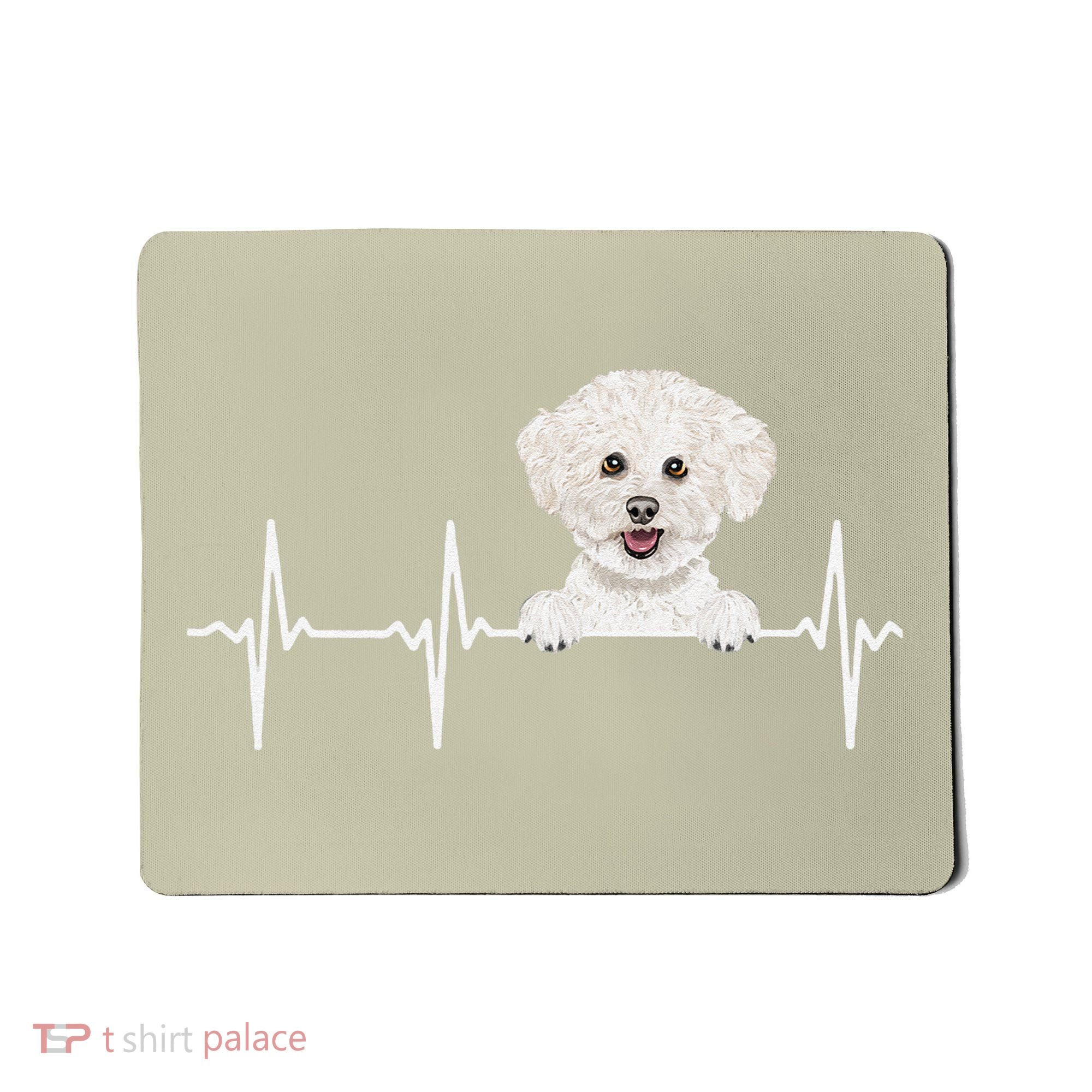 Funny Dog Heartbeat For Bichons Frise Lovers Mousepad