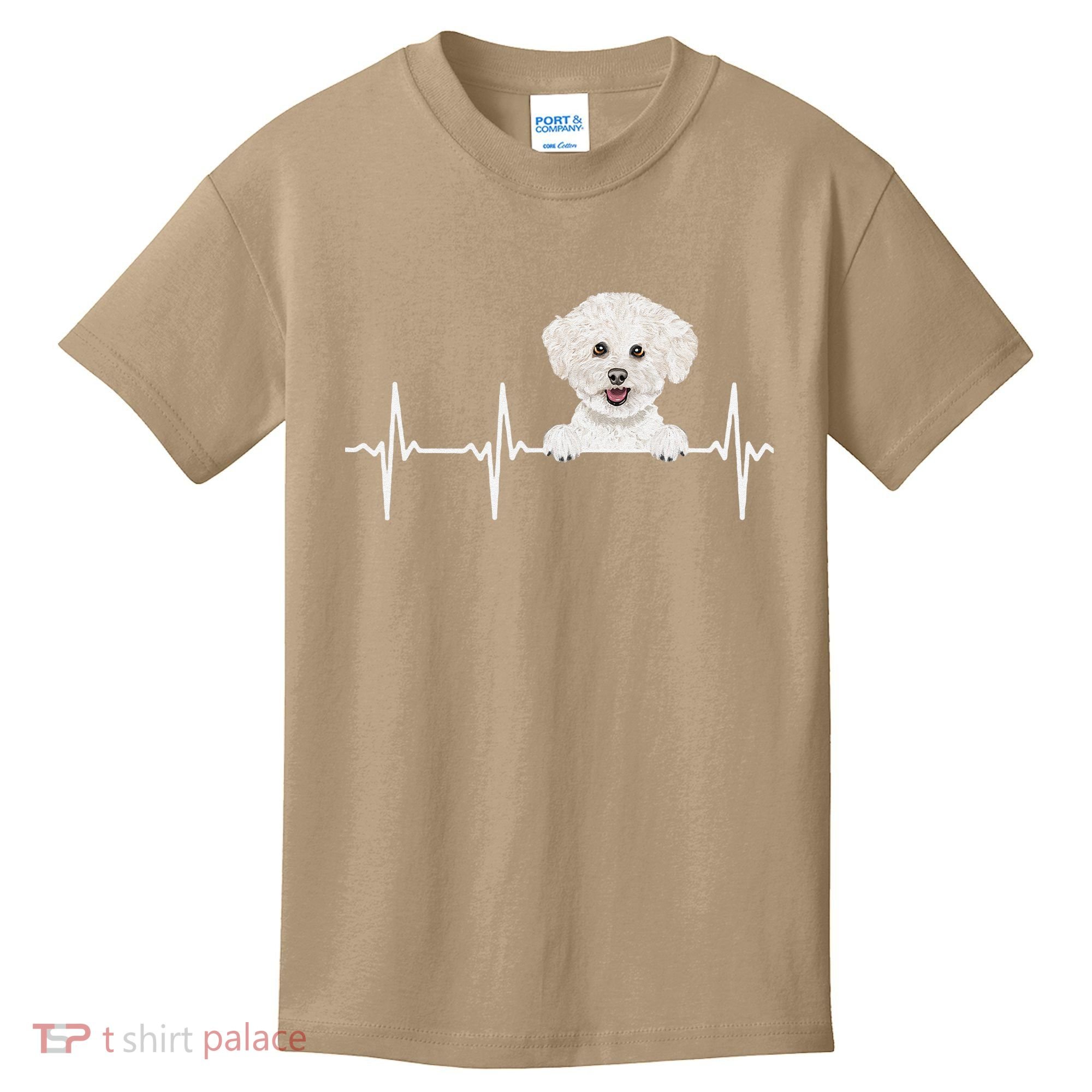 Funny Dog Heartbeat For Bichons Frise Lovers Kids T-Shirt
