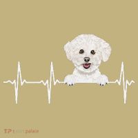 Funny Dog Heartbeat For Bichons Frise Lovers Kids T-Shirt thumb 2