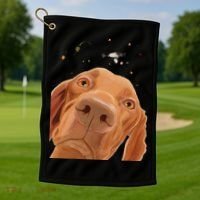 Funny Dog Hungarian Vizsla Golf Towel thumb 1
