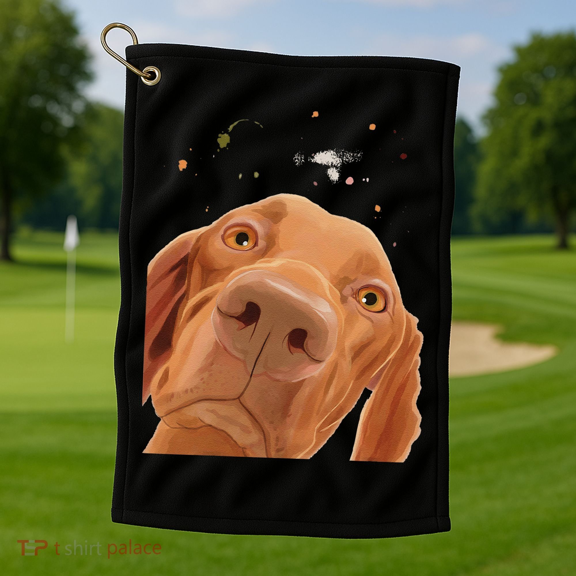 Funny Dog Hungarian Vizsla Golf Towel
