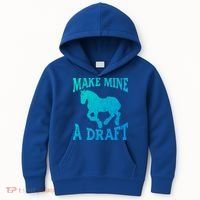 Funny Draft Horse Gift Cool Make Mine A Draft Gift Kids Hoodie thumb 0
