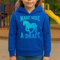 Funny Draft Horse Gift Cool Make Mine A Draft Gift Kids Hoodie thumb 3