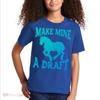 Funny Draft Horse Gift Cool Make Mine A Draft Gift Kids T-Shirt thumb 2