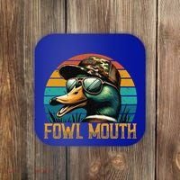 Funny Duck Hunter Funny Gift Fowl Mouth Duck Hunting Goose Hunt Meaningful Gift Coaster thumb 0