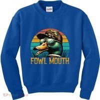 Funny Duck Hunter Funny Gift Fowl Mouth Duck Hunting Goose Hunt Meaningful Gift Kids Sweatshirt thumb 0