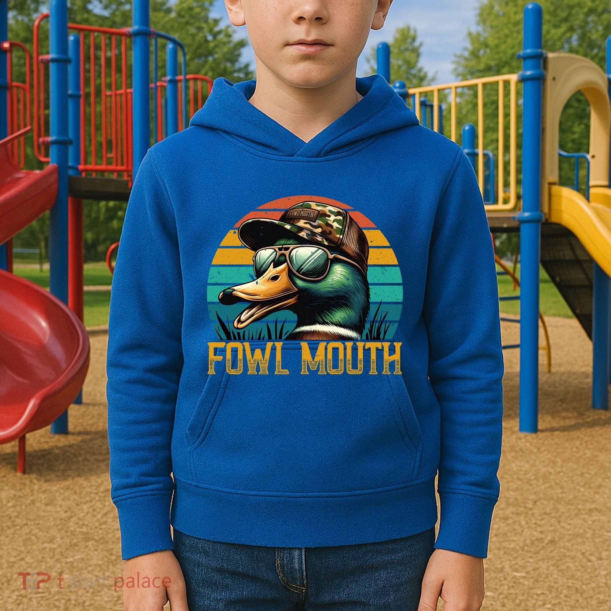 Funny Duck Hunter Funny Gift Fowl Mouth Duck Hunting Goose Hunt Meaningful Gift Kids Hoodie