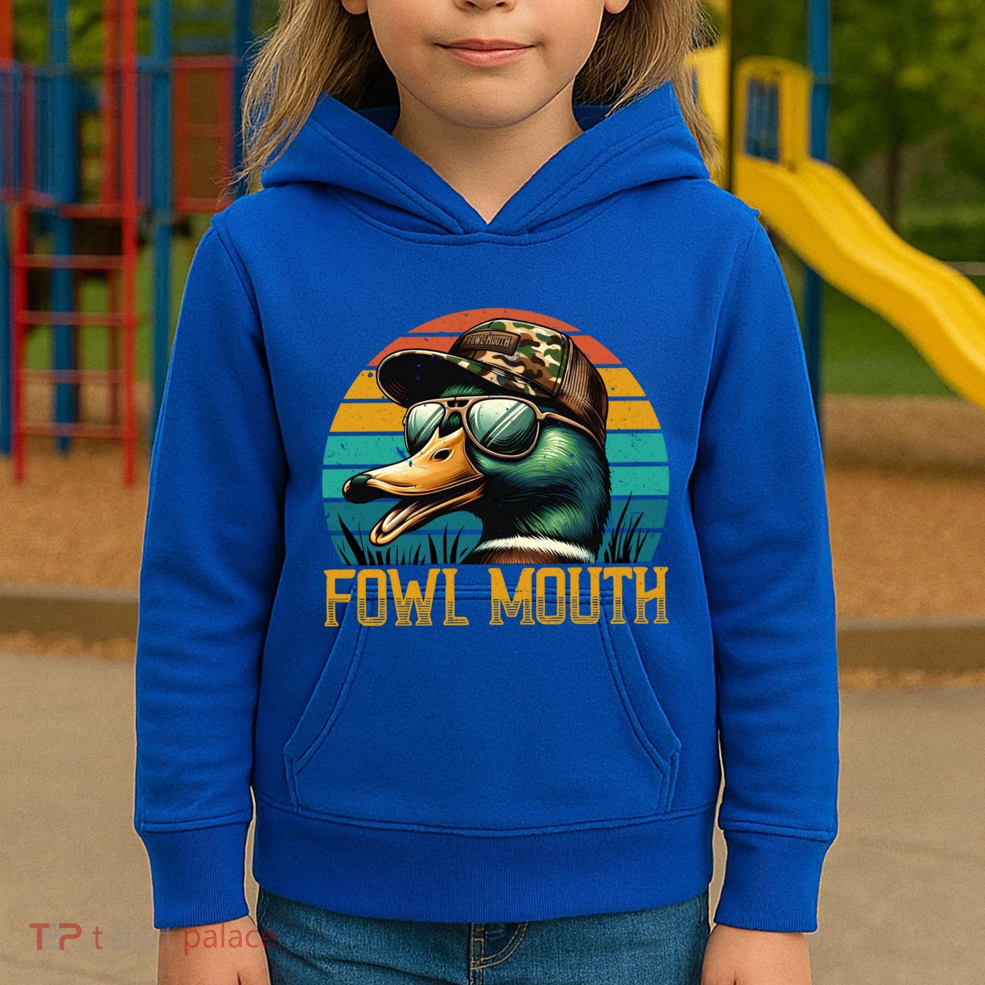 Funny Duck Hunter Funny Gift Fowl Mouth Duck Hunting Goose Hunt Meaningful Gift Kids Hoodie