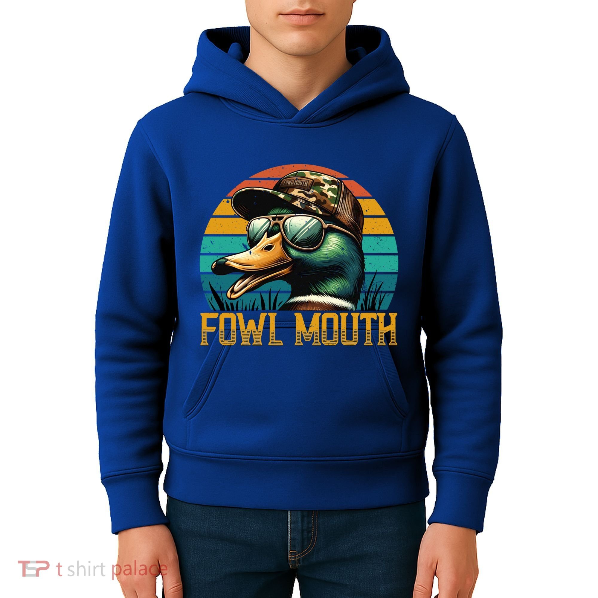 Funny Duck Hunter Funny Gift Fowl Mouth Duck Hunting Goose Hunt Meaningful Gift Kids Hoodie