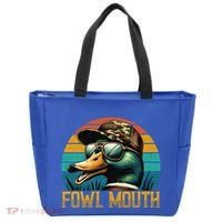 Funny Duck Hunter Funny Gift Fowl Mouth Duck Hunting Goose Hunt Meaningful Gift Tote Bag thumb 0