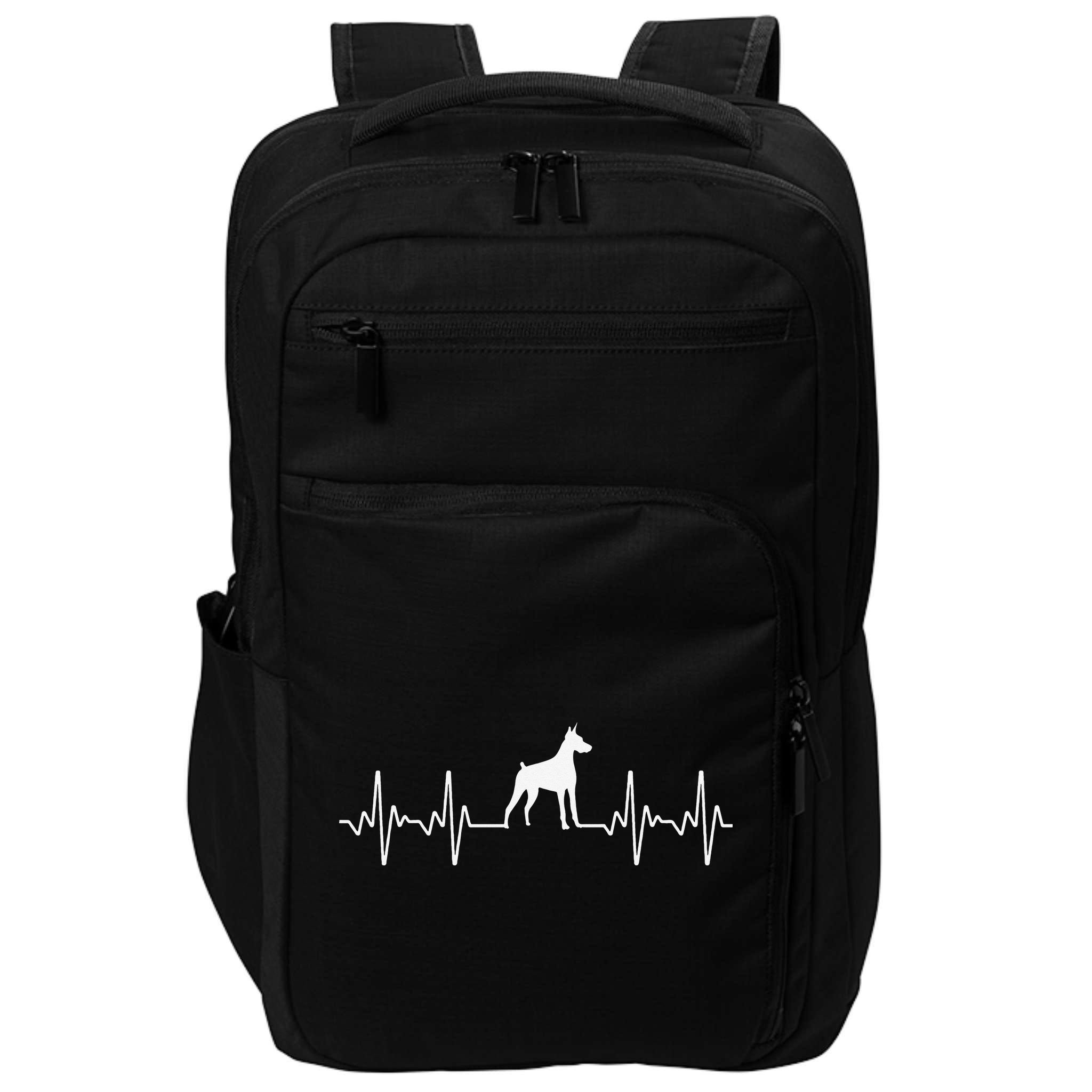 funny Doberman Heartbeat For Doberman Lover Impact Tech Backpack