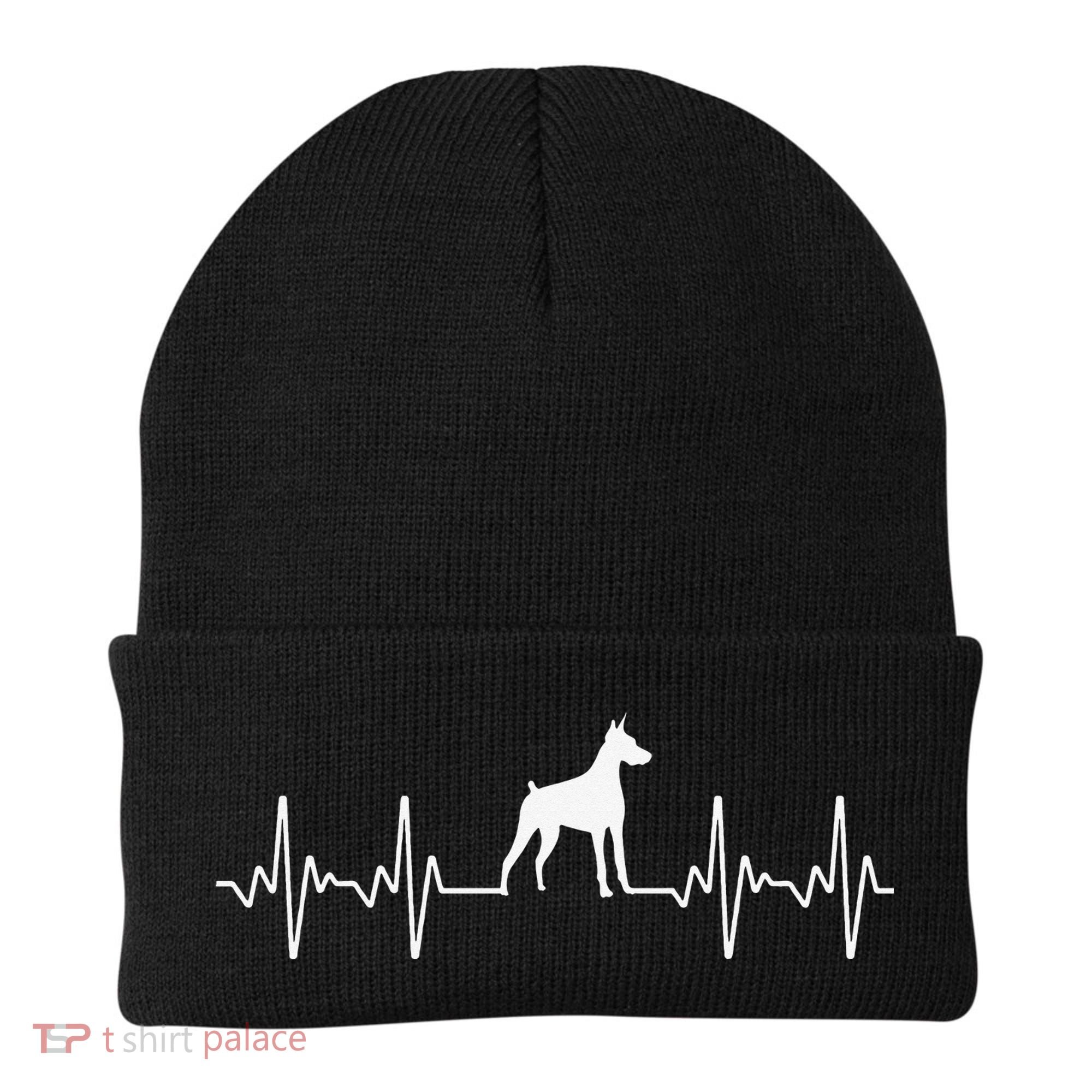 funny Doberman Heartbeat For Doberman Lover Beanie