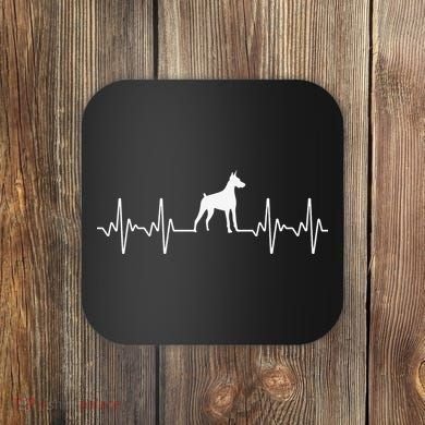funny Doberman Heartbeat For Doberman Lover Coaster