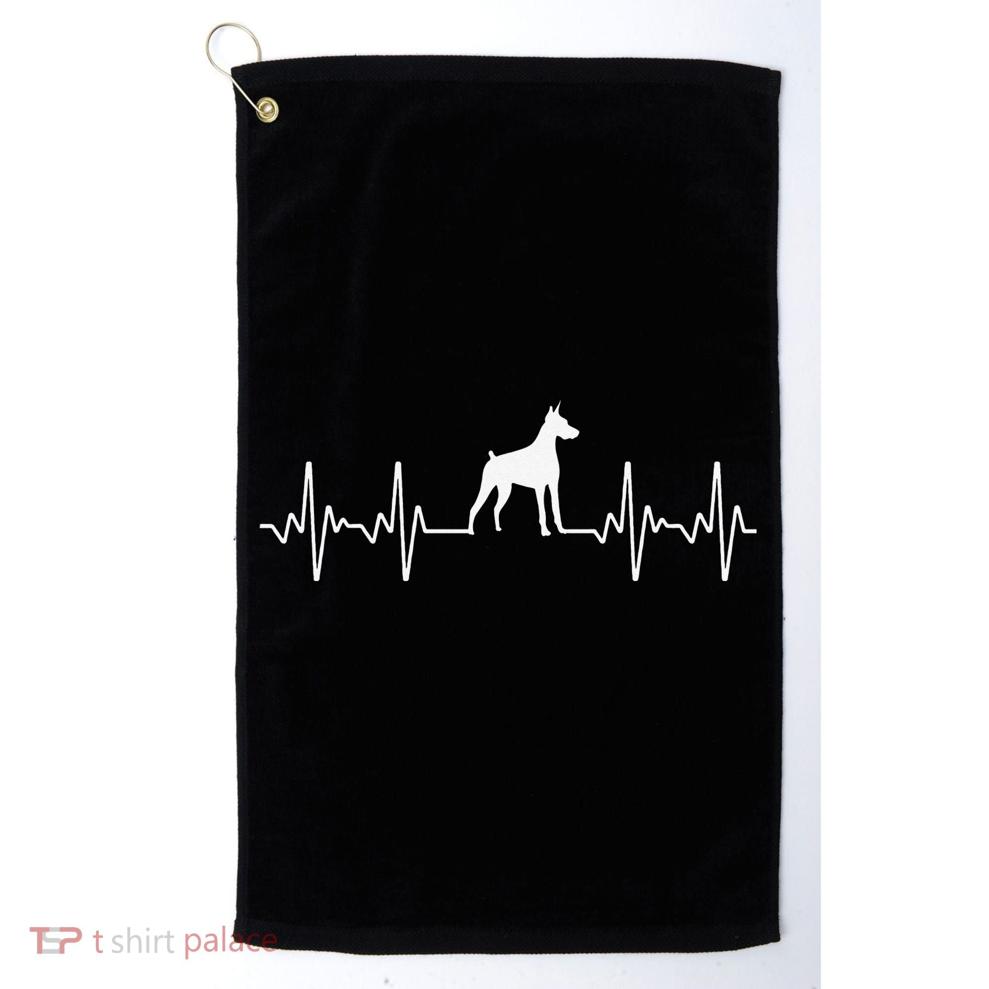 funny Doberman Heartbeat For Doberman Lover Golf Towel