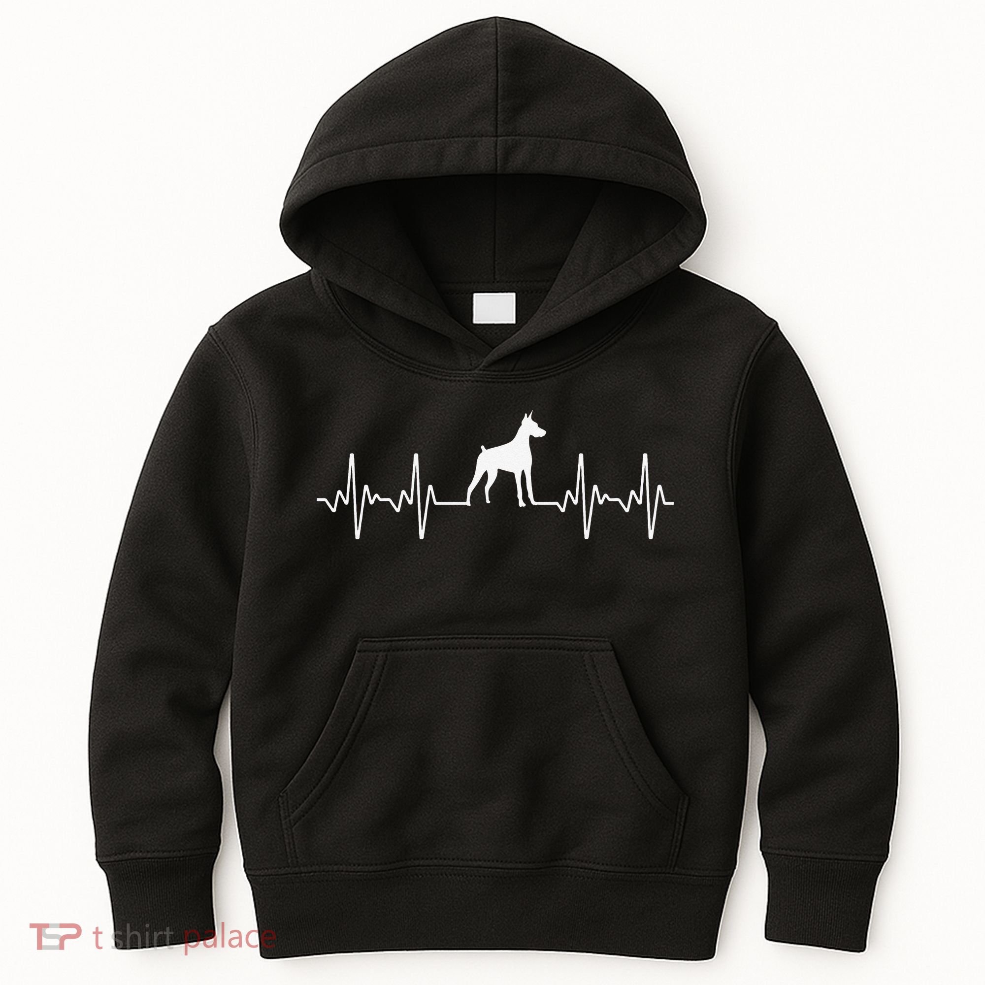 funny Doberman Heartbeat For Doberman Lover Kids Hoodie