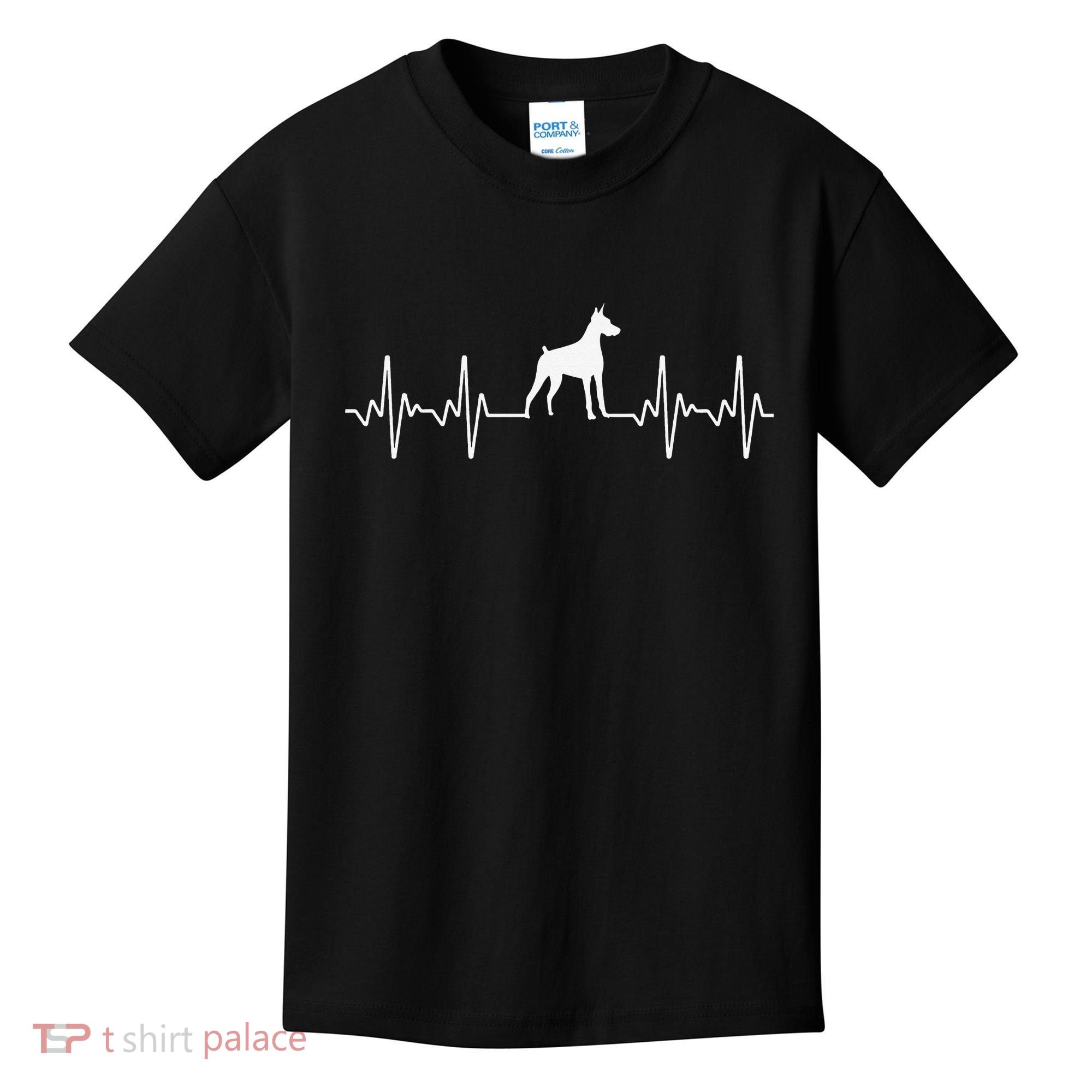 funny Doberman Heartbeat For Doberman Lover Kids T-Shirt