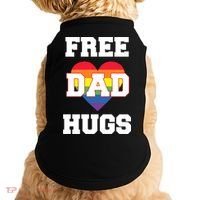 Free Dad Hugs With Rainbow Lgbtq+ Pride Heart Gift Doggie Tank thumb 0