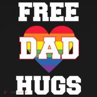 Free Dad Hugs With Rainbow Lgbtq+ Pride Heart Gift Women's Hoodie thumb 2