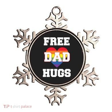 Free Dad Hugs With Rainbow Lgbtq+ Pride Heart Gift Ornament