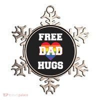 Free Dad Hugs With Rainbow Lgbtq+ Pride Heart Gift Ornament thumb 0
