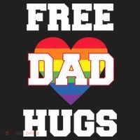 Free Dad Hugs With Rainbow Lgbtq+ Pride Heart Gift Hat thumb 2