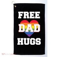 Free Dad Hugs With Rainbow Lgbtq+ Pride Heart Gift Golf Towel thumb 0