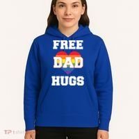 Free Dad Hugs With Rainbow Lgbtq+ Pride Heart Gift Hoodie thumb 5