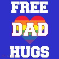 Free Dad Hugs With Rainbow Lgbtq+ Pride Heart Gift Hoodie thumb 7
