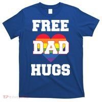 Free Dad Hugs With Rainbow Lgbtq+ Pride Heart Gift T-Shirt thumb 0
