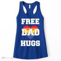 Free Dad Hugs With Rainbow Lgbtq+ Pride Heart Gift Women's Tank Top thumb 0