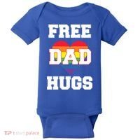 Free Dad Hugs With Rainbow Lgbtq+ Pride Heart Gift Baby Bodysuit thumb 0