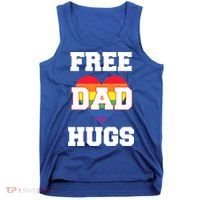 Free Dad Hugs With Rainbow Lgbtq+ Pride Heart Gift Tank Top thumb 0