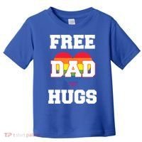 Free Dad Hugs With Rainbow Lgbtq+ Pride Heart Gift Toddler T-Shirt thumb 0