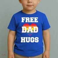 Free Dad Hugs With Rainbow Lgbtq+ Pride Heart Gift Toddler T-Shirt thumb 2