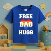 Free Dad Hugs With Rainbow Lgbtq+ Pride Heart Gift Toddler T-Shirt thumb 3