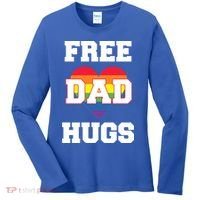 Free Dad Hugs With Rainbow Lgbtq+ Pride Heart Gift Women's Long Sleeve Shirt thumb 0