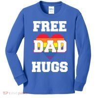 Free Dad Hugs With Rainbow Lgbtq+ Pride Heart Gift Kids Long Sleeve Shirt thumb 0