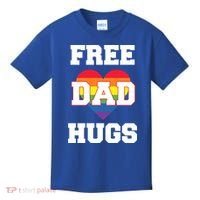 Free Dad Hugs With Rainbow Lgbtq+ Pride Heart Gift Kids T-Shirt thumb 0