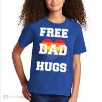 Free Dad Hugs With Rainbow Lgbtq+ Pride Heart Gift Kids T-Shirt thumb 2